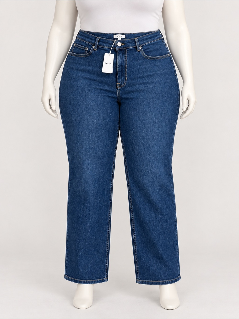 SPANX Plus Size 26 Dark Wash High Rise Straight Leg Jeans NWT